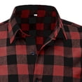 thumbnail image 5 of GZWYHT Mens Casual Button Down Shirts,Mens Shirts Spring And Fall Casual Single Breasted Shirt Men's Short Sleeved Plaid Shirt Big And Tall Shirts,Workout Shirts Red XXL, 5 of 5