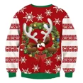 thumbnail image 3 of Suéter Navideño Con Estampado De Astas En 3d, Novedoso Y Feo, 3 of 7