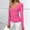Hot Pink, variant on Tawop T Shirts for Women Womens Tee Shirts Round Neck Long Sleeve Solid Loose V Neck Black L