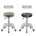 thumbnail image 3 of white flowers Round Bar Stool Seat Covers, Elastic Round Chair Cover Stool Seat Slipcover Bar Stool Cushions Round Pad for 12-14 inch, 3 of 5