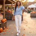 thumbnail image 6 of Women's Fall Long Sleeve Quarter Zip Knit Sweater Pullover Tops, Ribbed Collared Mock Neck Loose Dressy Tops, Business Casual Winter Layering Outfits L, 6 of 9