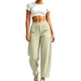 thumbnail image 6 of EOYWHK Women Barrel Leg Sweatpants High Waisted Drawstring Wide Leg Cropped Sweat Pantss with Pockets Casual Loose Fit, 6 of 8