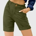 thumbnail image 2 of Shorts For Women Trendy Summer Summer Solid Color Linen Loose High Waist Versatile Practical Comfortable Breathable Gathering Vacation Travel Attire Short Pants, 2 of 5
