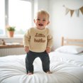 thumbnail image 2 of RUINIXCW Toddler Baby Boy Sweater Little Brother Outfit Infant Boys Spring Fall Winter Knit Sweaters Clothes Long Sleeve Letter Embroidery Knit Tops, 2 of 9