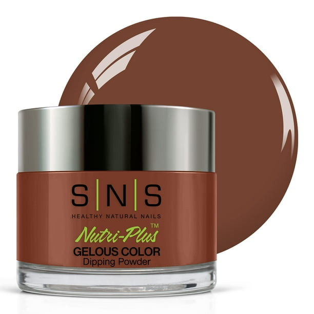 SNS Nail Dip Powder Gelous Color Dipping Powder - Vale la pena esperar (marrón) EE23 - Color de uñas acrílico de larga duración y esmalte dura 14 días - Bajo olor y sin lámpara UV - 1 oz