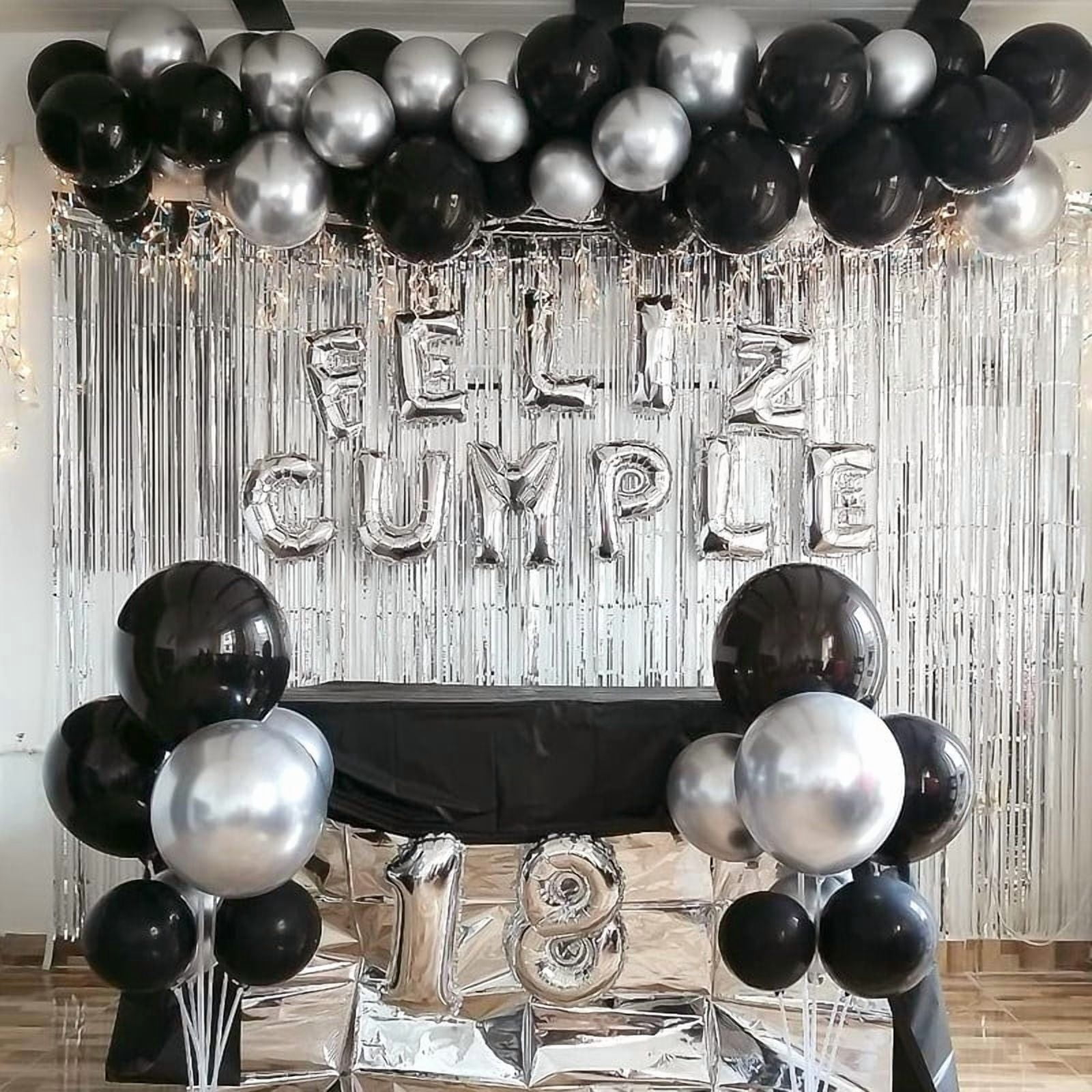 Black Balloons for Balloon Arch 100 pcs Sizes Pack of 12 Inch Garland Kit, Latex Balloons for Birthday Party Decorations Graduation Wedding Decor