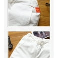 thumbnail image 3 of Men Shorts Solid Color Cotton Blended Casual Summer Beach Cropped Pants With Drawstring, 3 of 5
