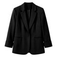 thumbnail image 4 of Women's Open Front Blazer Jacket Long Sleeve Lapel Casual Sophisticated Lightweight Office Jacket Loose Fit for Work and Leisure Black,M, 4 of 4