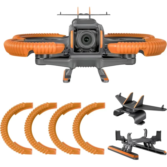 STARTRC PHOTO 3-in-1 Avata 2 Accessories Kit, Propeller Guard, Tail Fin and Landing Gear for DJI Avata 2 Fly More Combo, Orange