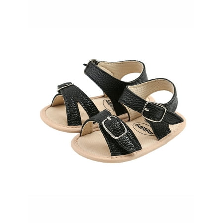 

Calsunbaby Infants Girl Summer Sandals Newborn Baby Summer Wear PU Material Leisure Adjustable Shoes