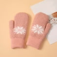 thumbnail image 2 of GDREDA Winter Jacquard Thermal Knitted Mittens for Extreme Cold Weather Outdoor Activities with Windproof Warmth and Touchscreen Compatibility Pink,One Size, 2 of 3