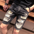 thumbnail image 5 of Pantalones cortos de mezclilla rotos populares para hombres de Kuaishou, pantalones de cinco puntos de estilo espiritual para hombres, pantalones de verano de sección delgada, marea recta suelta, 5 of 5