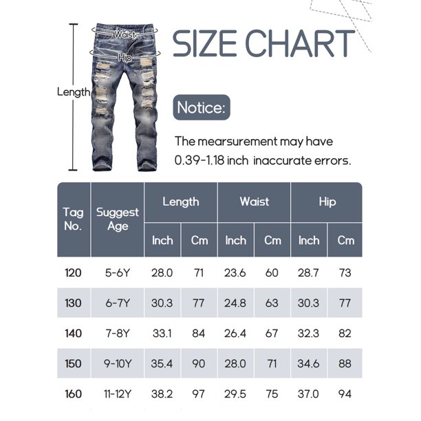Jeans Strappati Ragazzo Happy Cherry - Denim Skinny, Elastici, Per Bambini 5-12 Anni