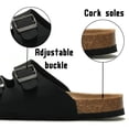thumbnail image 3 of BERANMEY Unisex Cork Footbed Sandal for Womens Flat Slide Sandals Cork Footbed 2 Straps Adjustable Buckle Slip on Sandals with Comfort Arch Support for Slippers, 3 of 8