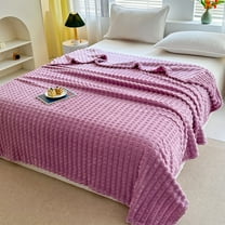 SPOORYYO Upgraded Striped Fleece Throw Blanket for Couch, Soft Warm Fluffy Decorative Blanket, Cozy and Giftable Throw for All Season Use