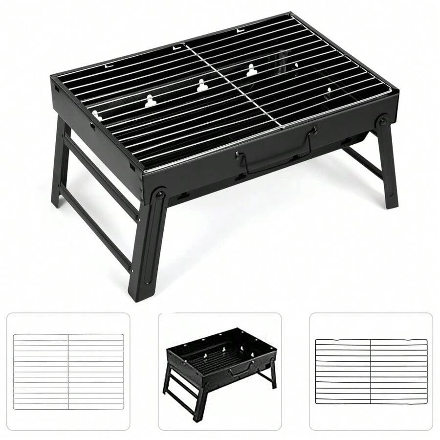 Barbecue Grill, Charcoal Grill Folding Portable Lightweight Barbecue Grill Tools For Outdoor Grilling Cooking Camping Hiking Picnics Tailgating Backpacking Party (Medium)