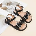 thumbnail image 6 of LNMQLPDBS Toddler Girl Summer Shoes Little Child Soft Bottom Non-Slip Color Block Bow Decoration Sandals Comfort Flat Princess Shoes Girls Sandals Size 12 Dress Shoes for Flower Girl, 6 of 8