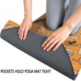 thumbnail image 3 of Brown Mushroom Leaf Orange Pattern Hot Yoga Mat Towel Non Slip for Hot Yoga - Quick-Drying Yoga Mat Cover with 4 Corner Pockets with Travel Bag - Hot Yoga Towel Non Slip 74"x26", 3 of 6