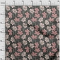 thumbnail image 3 of oneOone Viscose Jersey Gray Fabric Florals Craft Projects Decor Fabric Printed By The Yard 60 Inch Wide, 3 of 5