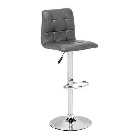 Steel Carry Bar - Bar Chair Gray - Leatherette Chromed Steel