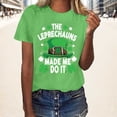 thumbnail image 2 of TSADFHJI Hauts Élégants pour Femmes Noël Mode Imprimée Décontractée Col Rond Manches Courtes T-Shirt Haut L Vert, 2 of 4