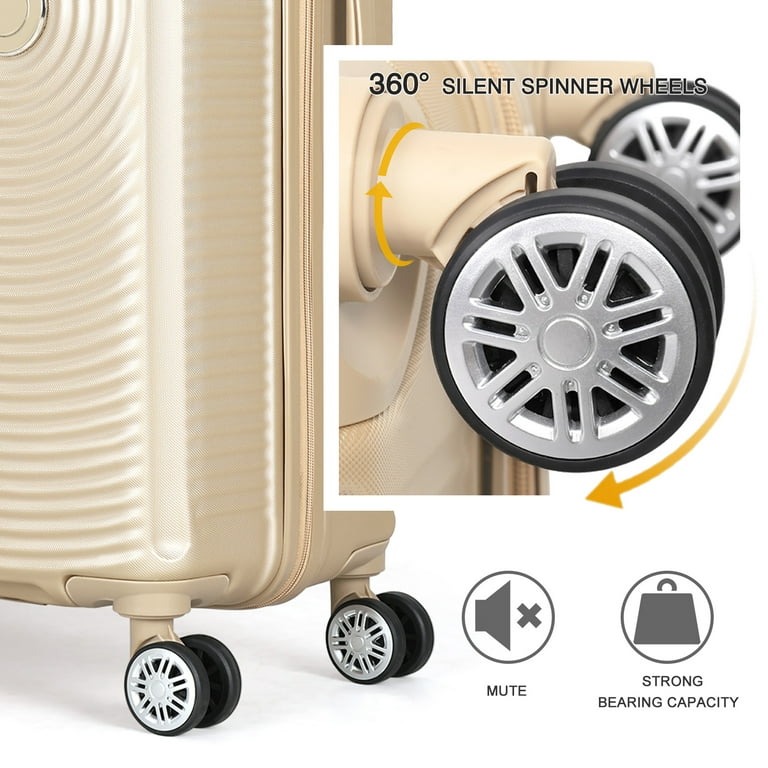Hikolayae Oriental Hardside Spinner Luggage Sets in Champagne, 3