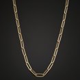 thumbnail image 3 of Au Naturale 14k Yellow Gold Capsule Paperclip Link Chain Necklace (4.6 mm, 16 inch) | Made in Italy, 3 of 7