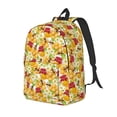 thumbnail image 1 of Disketp Bees Honeycomb Jars Of Honey Flowers print Canvas Backpack Lightweight Travel Daypack Student Rucksack Laptop Backpack-, 1 of 5