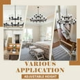 thumbnail image 3 of Modern Black Farmhouse Chandelier with Clear Glass Shades - Adjustable 18-Light for Kitchen Island, Dining Room, Foyer, 3 of 4