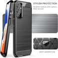 thumbnail image 5 of MYKOMI for Samsung Galaxy A15 5G Case with Tempered Glass Screen Protector, Shock-Absorption Brushed Flexible Soft TPU Carbon Fiber Protective Cover for Samsung A15 5G (Black, Samsung A15), 5 of 7
