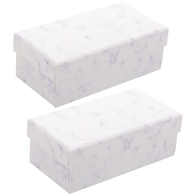 CIMAXIC christmas 2Pcs Gift Box Marble Pattern Jewelry Boxes Christmas Luxury Presentation Gift Box,5.83"X2.83"X2.17"