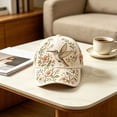 thumbnail image 6 of Women's Floral Bird Print Baseball Cap - Lightweight Adjustable Outdoor Sun Hat, Breathable Summer Garden Cap, 6 of 8