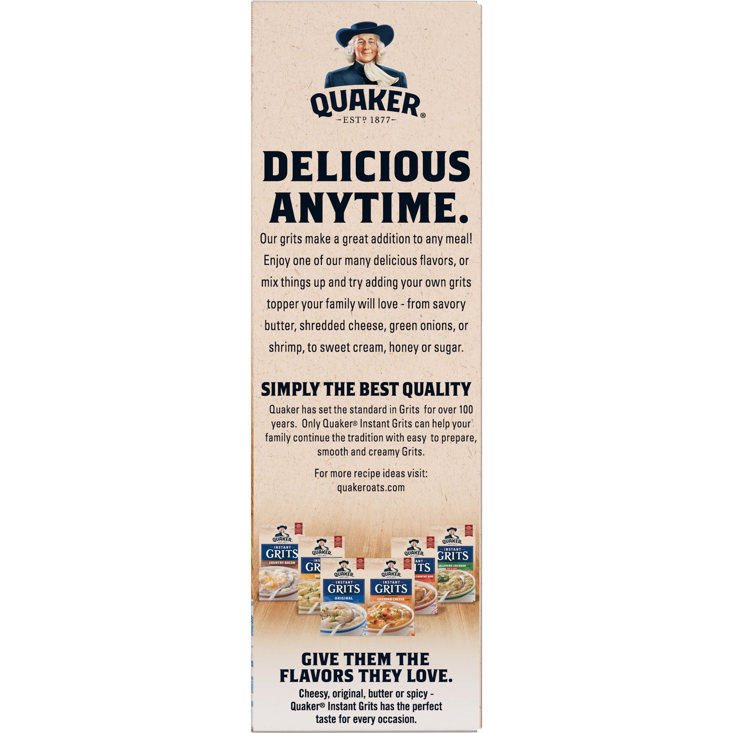 (12 pack) Quaker, Instant Grits, Variety Box, Shelf Stable 9.8 oz