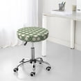 thumbnail image 4 of Uemuo Daisy Plaid Green Pattern Round Bar Stool Seat Covers Washable Stool Cushion Slipcover Elastic Bar Chair Covers-14 inch, 4 of 7