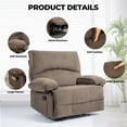 thumbnail image 4 of Oversized Recliner Chair, Large Wide Seat Manual Comfortable Recliner with Pockets,Recliner Chair Lounge Chair for Adults Living Room, 350 lb Weight Capacity, Brown, 4 of 9