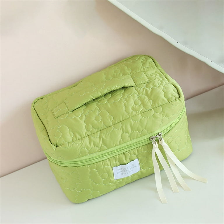 Turned Pretty Fenty Beauty Makeup Awwp Green 1X Cosmetic Bag Makeup Bag Aesthetic Makeup Bag for Women Large Capacity Quilted Cosmetic Toiletry Pouch Travel Small Cute Make Up Purse Organizer Insert