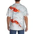 thumbnail image 5 of Gaeub Koi Fish Corals,Spring Summer Men's Lapel Short Sleeve Shirt, Relaxed Fit Shirt, Soft and Breathable for Outdoors Party Travel - XX-Large, 5 of 7