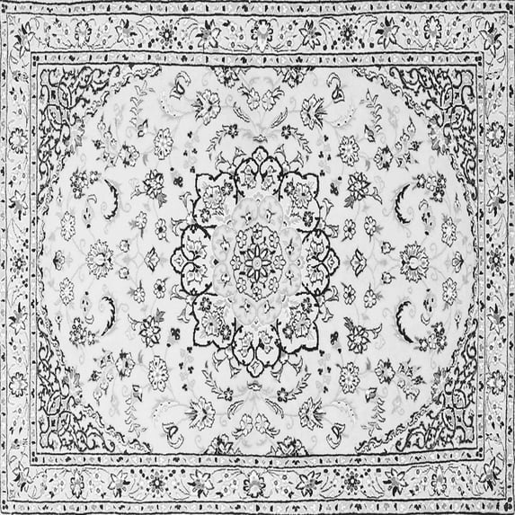 Ahgly Company Indoor Square Medallion Gray Traditional Area Rugs, 7' Square