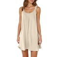 thumbnail image 1 of Robe d'Été Courte de Plage pour Femmes - Paréo Bikini, Ligne A Sans Manches, Robe t-Shirt Décontractée Mini, Polyester, Tailles P - TTG, 1 of 4
