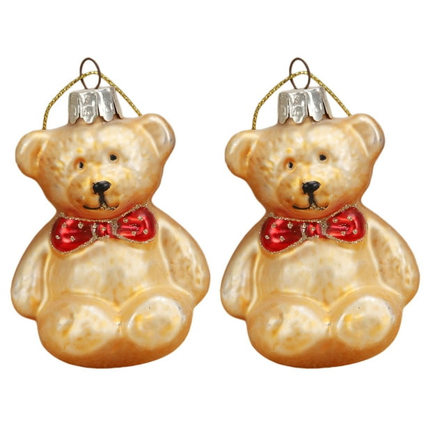 2 colgantes de cristal con forma de osito, ideales para decorar tu llavero o bolso en San Valentín.