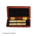 thumbnail image 2 of Mahogany Wood Reed Storage Case for Tenor/Alto/Soprano Saxophone & Clarinet - Holds 2 Reeds, Soft Cloth Lining, 2 Ventilation Holes, Smooth Surface, Exquisite Craftsmanship, Red Color (Reeds Not, 2 of 6
