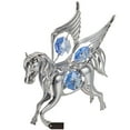 thumbnail image 2 of Matashi Home Decorative Tabletop Showpiece Chrome Plated Silver Pegasus Ornament with Blue Crystals, 2 of 8