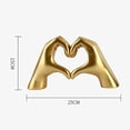 thumbnail image 4 of Figura de mano de amor con gesto de corazón, estatua, escultura para decoración de sala de estar. dorado, 4 of 9