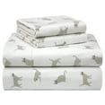 thumbnail image 1 of Pointehaven Ensemble de Feuilles de Flanelle Imprimées en Coton de Luxe 180 G/M2, Cal Très Grand, Chats, 1 of 1