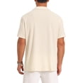 thumbnail image 3 of INSPIRE CHIC Men's Camp Collar Casual Button Down Short Sleeve Hollow See Through Shirts M Beige, 3 of 5