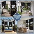 thumbnail image 5 of 2 Panels Outdoor Curtains for Patio Waterproof 54"x84" Black Stars Graduation Weatherproof Privacy Outsides Curtains, Yellow White Star Modern Art Grommet Thermal Drapes for Cabana Porch Pergola, 5 of 8