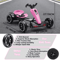 thumbnail image 6 of 12V Electric Pedal Go Kart Car for Kids, Folder Ride on Toys Car with Adjustable Seat, Kids' Electric Vehicles with Music / Flashing Light for Boys Girls Age 3-8 Years Old, Pink, 6 of 9