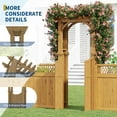 thumbnail image 2 of Studyset Outdoor Wooden Arch Trellis,Wood Garden Arbor with Gate,Garden Trellis for Climbing Plants Outdoor,Wood Arbor Arch Backdrop Stand for Garden,Backyard,Lawn,Wedding, 2 of 8