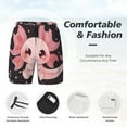 thumbnail image 2 of Kdxio Chibi Axolotl Sakura Fantasy Print Men's Swim Trunks with Compression Liner 7 Inch Inseam Quick Dry Swim Shorts, 2 of 5