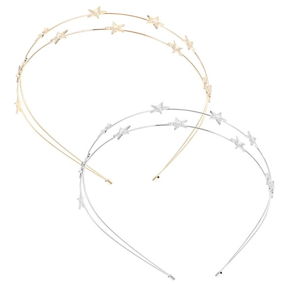 Masteelf Fashionable Women Headbands with Star Decoration for Teen Girls Assorted Color Metal 2pcs
